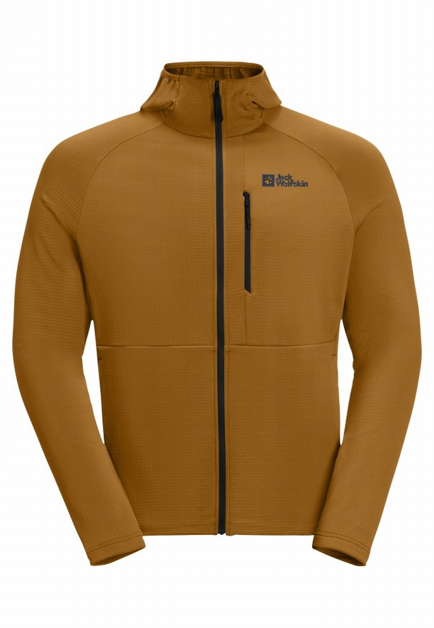 Jack Wolfskin Kolbenberg Hooded Fz Fleece Jassen Heren Geel | 90019652