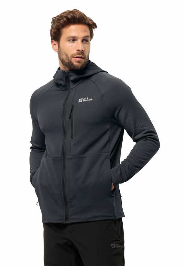 Jack Wolfskin Kolbenberg Hooded Fz Fleece Jassen Heren Zwart | 70588116