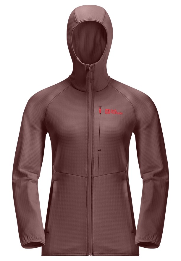 Jack Wolfskin Kolbenberg Hooded Fz Fleece Jassen Dames Rood | 43372586
