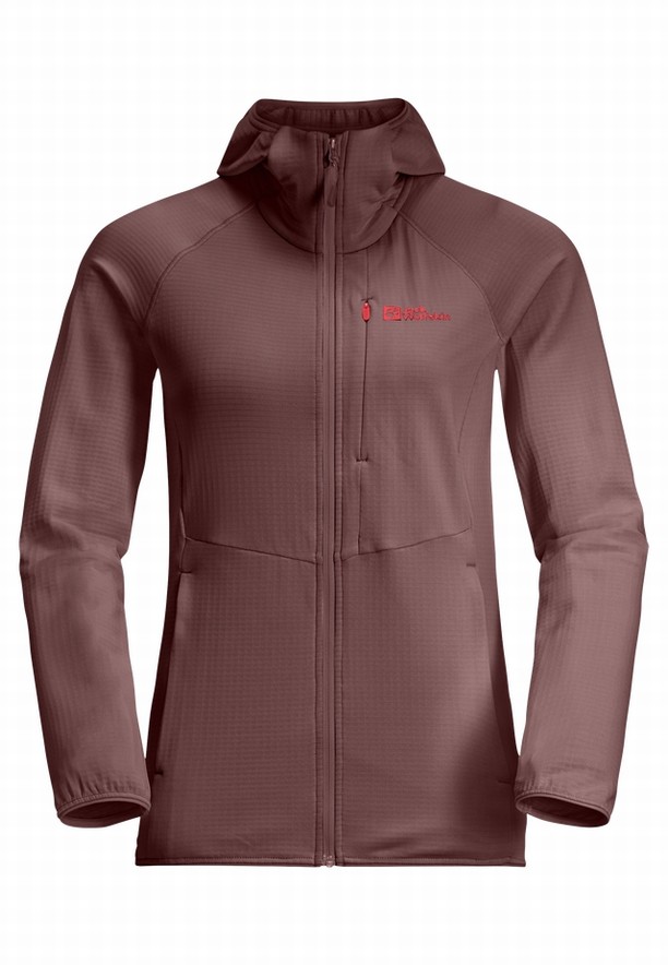 Jack Wolfskin Kolbenberg Hooded Fz Fleece Jassen Dames Rood | 43372586