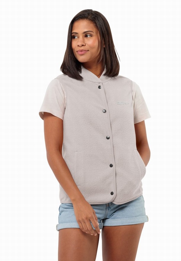 Jack Wolfskin Light Curl Vest Dames Wit | 78423741