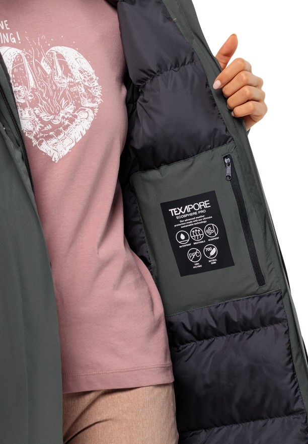 Jack Wolfskin Luisenplatz Donzen Jassen Dames Grijs | 37067501