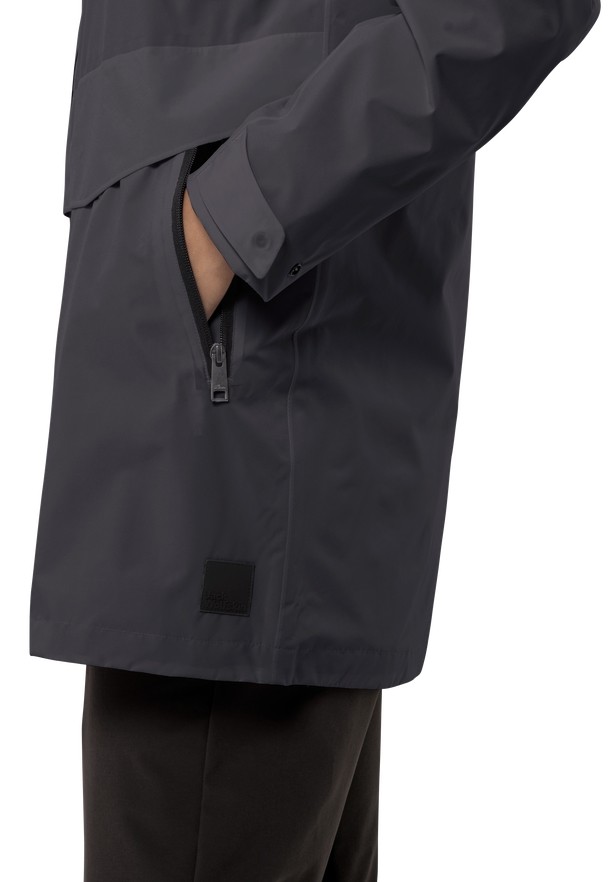 Jack Wolfskin Mainkai Long Regenjassen Dames Zwart | 81534525