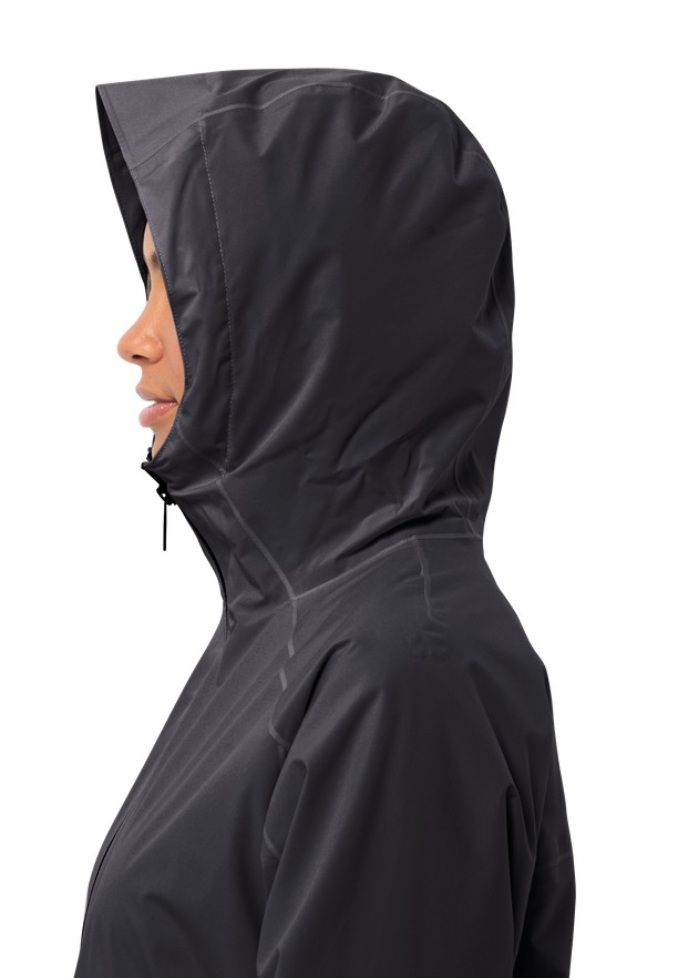 Jack Wolfskin Mainkai Long Regenjassen Dames Zwart | 81534525