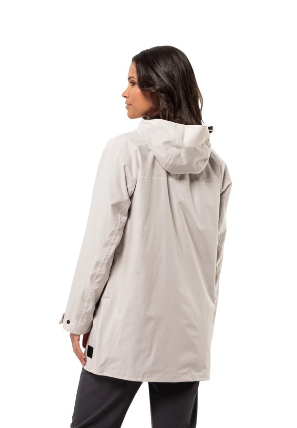 Jack Wolfskin Mainkai Long Regenjassen Dames Wit | 11787784