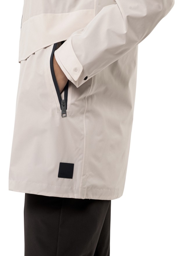 Jack Wolfskin Mainkai Long Regenjassen Dames Wit | 11787784