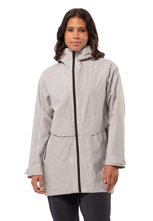 Jack Wolfskin Mainkai Long Regenjassen Dames Wit | 11787784