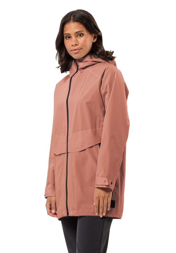 Jack Wolfskin Mainkai Long Regenjassen Dames Roze | 96346289