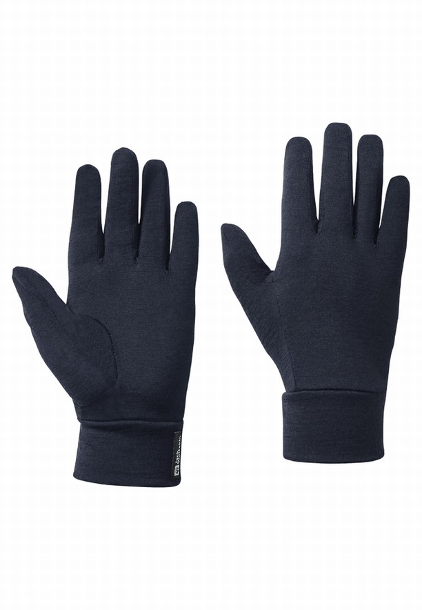 Jack Wolfskin Merino Handschoenen Heren Donkerblauw | 59555701