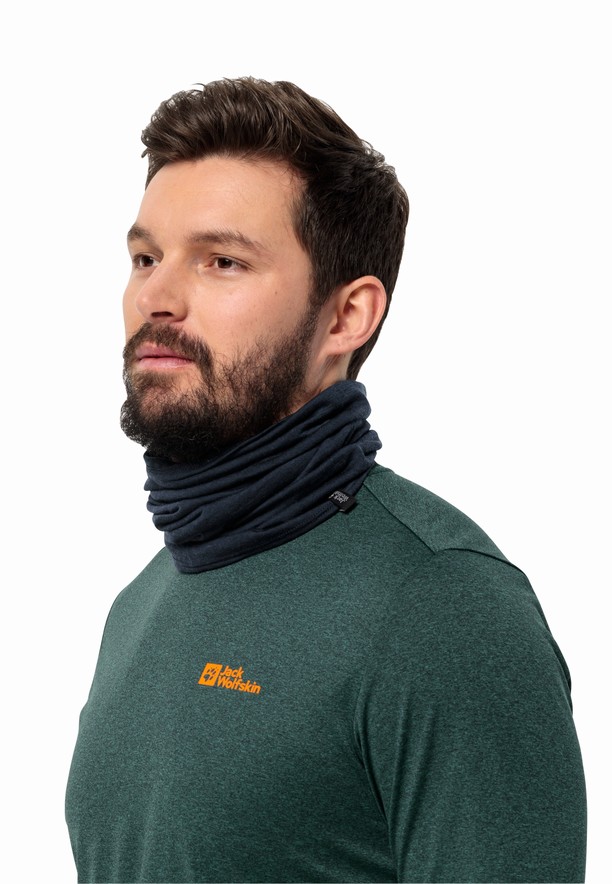 Jack Wolfskin Merino Nek Warmer Heren Donkerblauw | 97498842