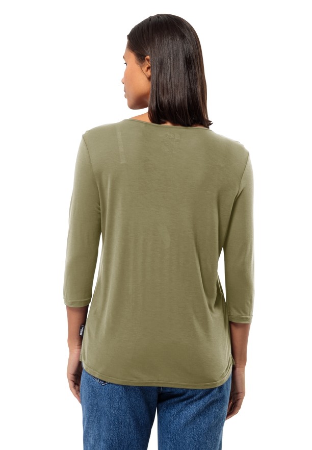 Jack Wolfskin Mola 3/4 T-shirts Dames Olijfgroen | 15533574