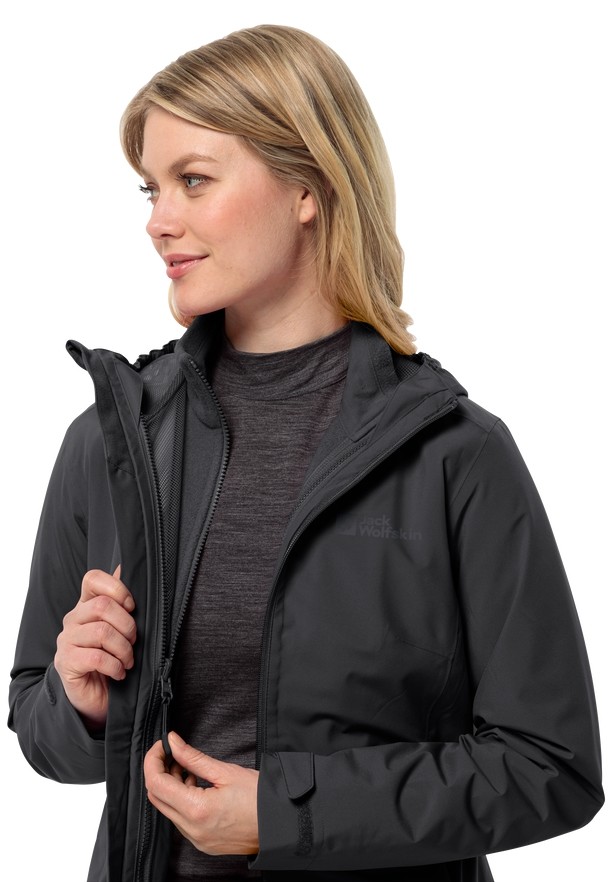 Jack Wolfskin Moonrise 3in1 Jassen Dames Zwart | 37764960