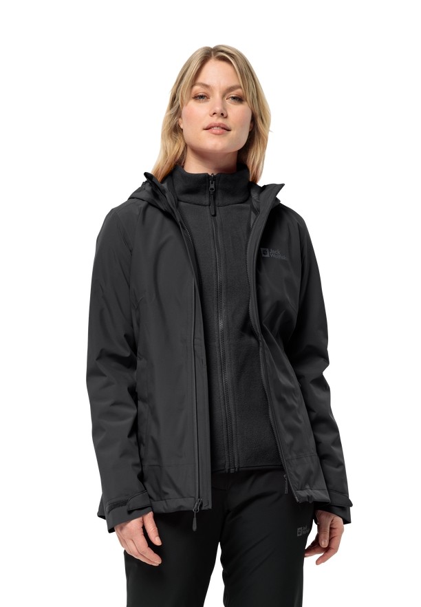 Jack Wolfskin Moonrise 3in1 Jassen Dames Zwart | 37764960