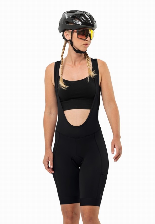 Jack Wolfskin Morobbia Bib Korte Broek Dames Zwart | 90307573