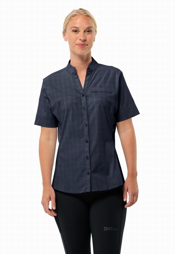 Jack Wolfskin Norbo S/s Overhemd Dames Donkerblauw | 60019895