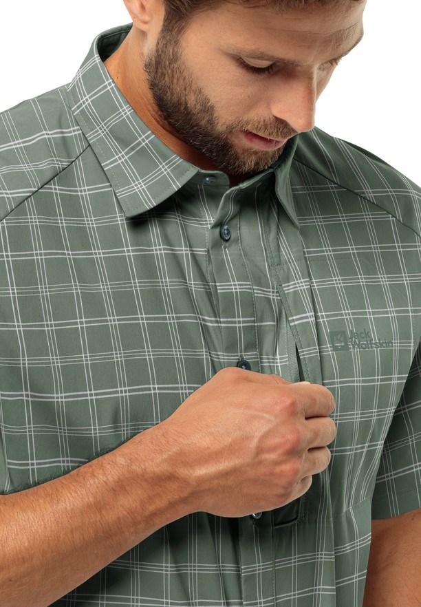 Jack Wolfskin Norbo S/s Overhemd Heren Groen | 82753930