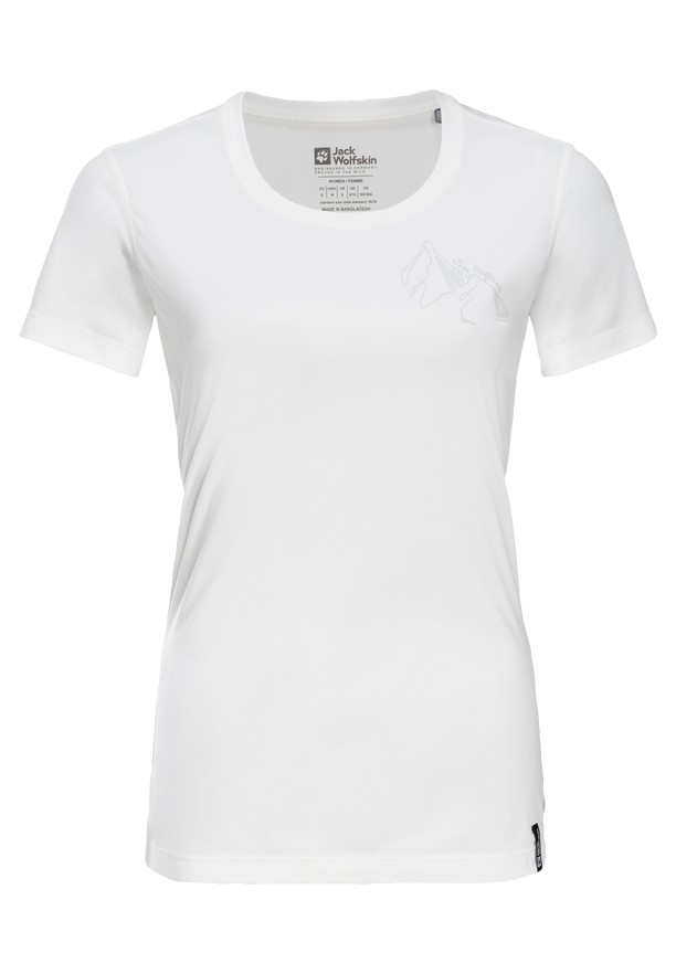 Jack Wolfskin Peak Graphic T-shirts Dames Wit | 66659742