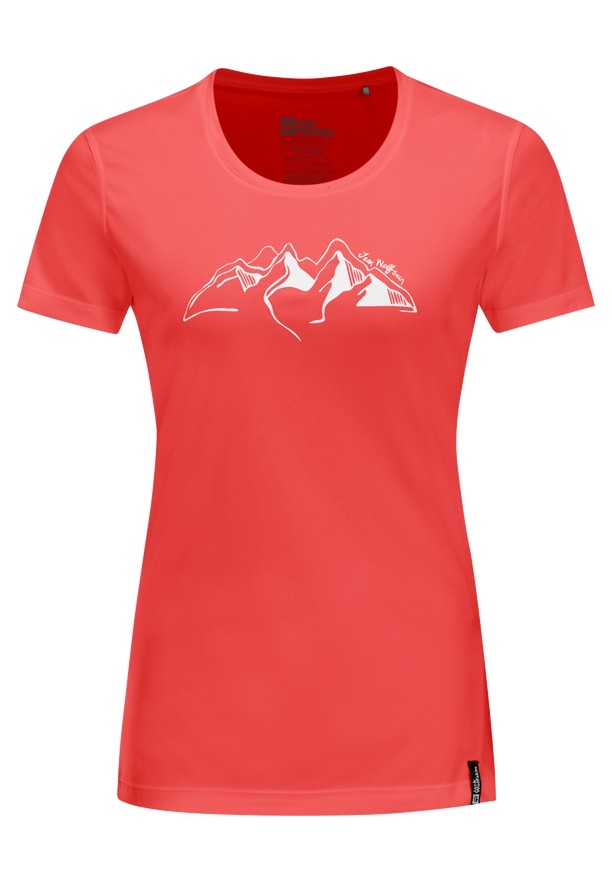 Jack Wolfskin Peak Graphic T-shirts Dames Rood | 62454086
