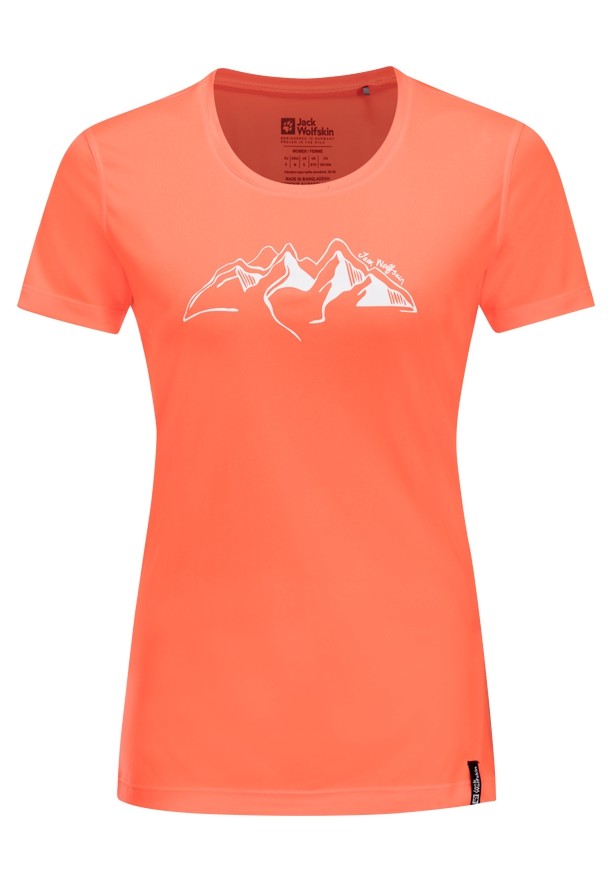 Jack Wolfskin Peak Graphic T-shirts Dames Oranje | 53486178
