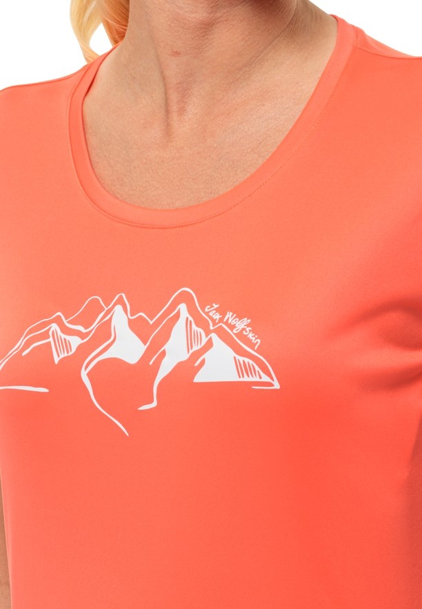 Jack Wolfskin Peak Graphic T-shirts Dames Oranje | 53486178