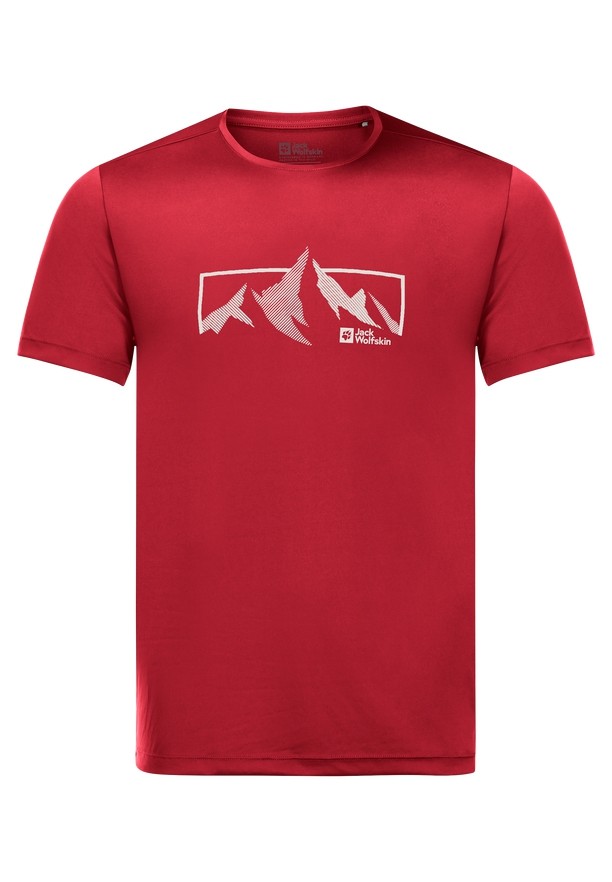 Jack Wolfskin Peak Graphic T-shirts Heren Rood | 96401538