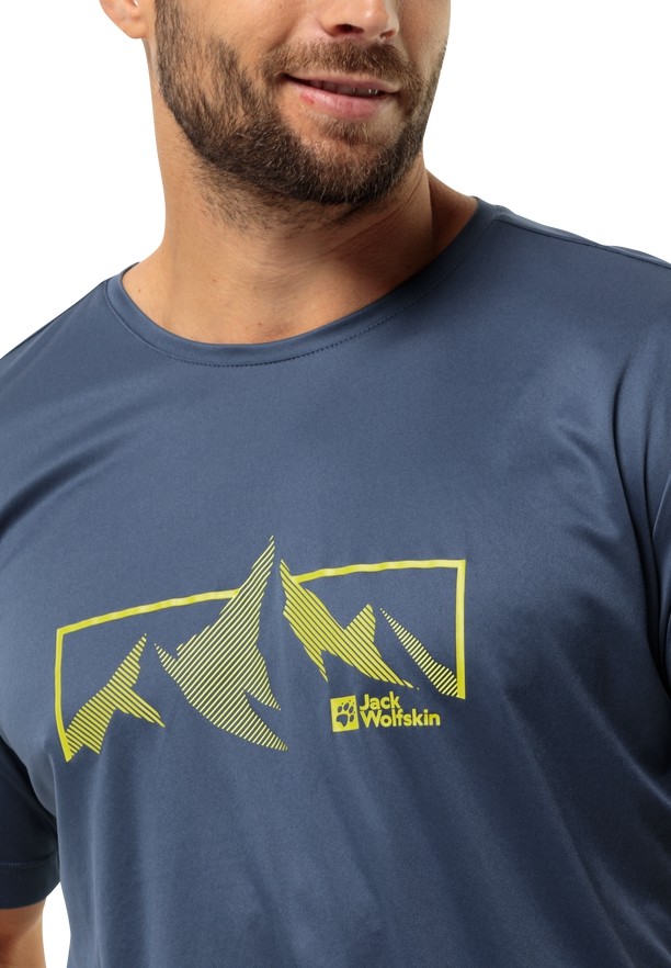 Jack Wolfskin Peak Graphic T-shirts Heren Donkerblauw | 77575132