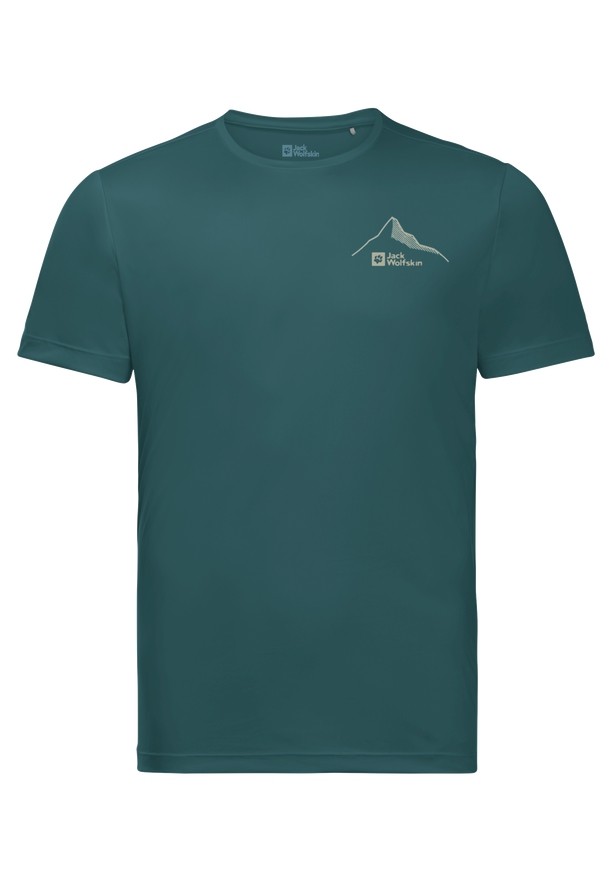 Jack Wolfskin Peak Graphic T-shirts Heren Turquoise | 93249798