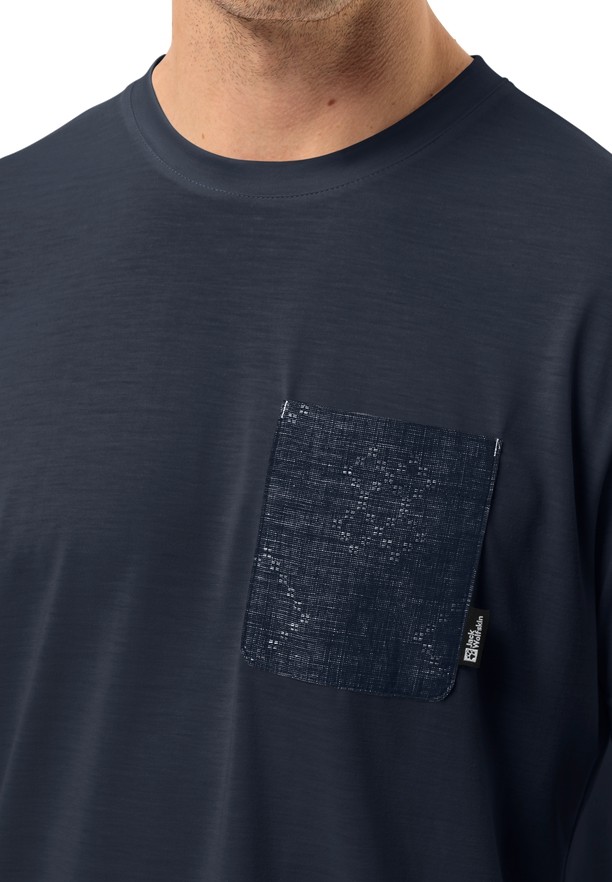 Jack Wolfskin Pocket Karana T-shirts Heren Donkerblauw | 90070773