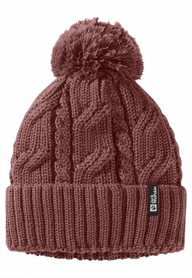 Jack Wolfskin Pompom Muts Dames Rood | 14015375