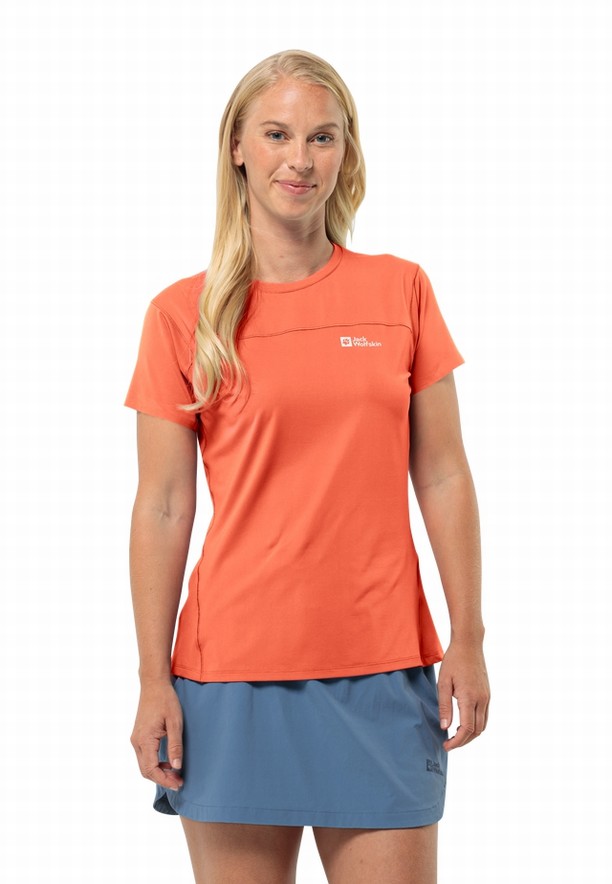 Jack Wolfskin Prelight Chill T-shirts Dames Oranje | 57211157