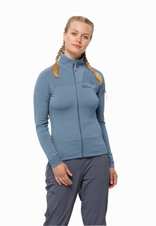 Jack Wolfskin Prelight Fz Fleece Jassen Dames Blauw | 53276022