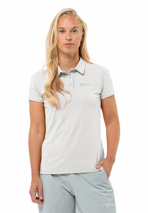 Jack Wolfskin Prelight Trail Poloshirt Dames Wit | 95640034