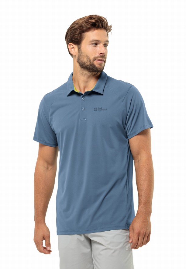 Jack Wolfskin Prelight Trail Poloshirt Heren Blauw | 53205944