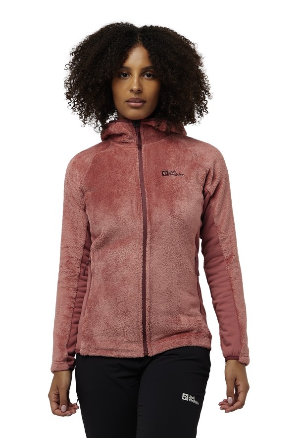 Jack Wolfskin Rotwand Hooded Fz Fleece Jassen Dames Rood | 17585490