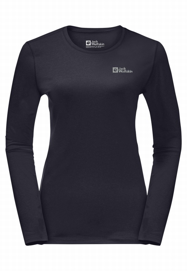 Jack Wolfskin Skyhermal L/s T-shirts Dames Donkerblauw | 22881209