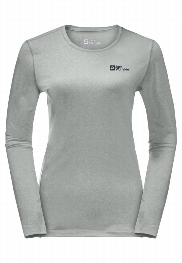 Jack Wolfskin Skyhermal L/s T-shirts Dames Grijs | 45017106