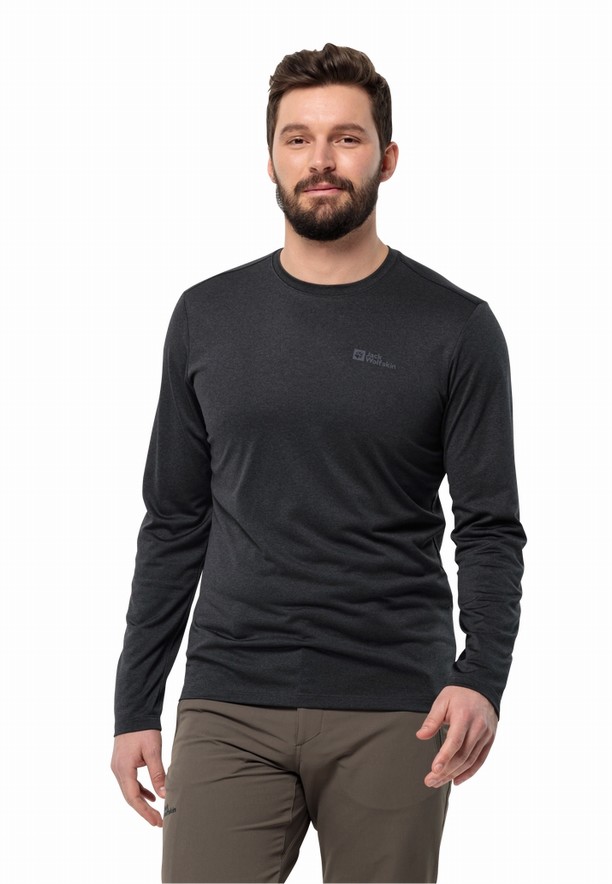 Jack Wolfskin Skyhermal L/s T-shirts Heren Zwart | 76888975