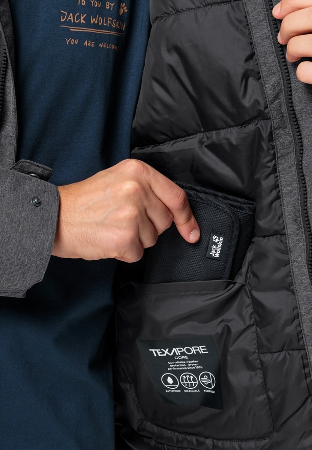 Jack Wolfskin Snowy Park Winterjassen Heren Zwart | 58055320