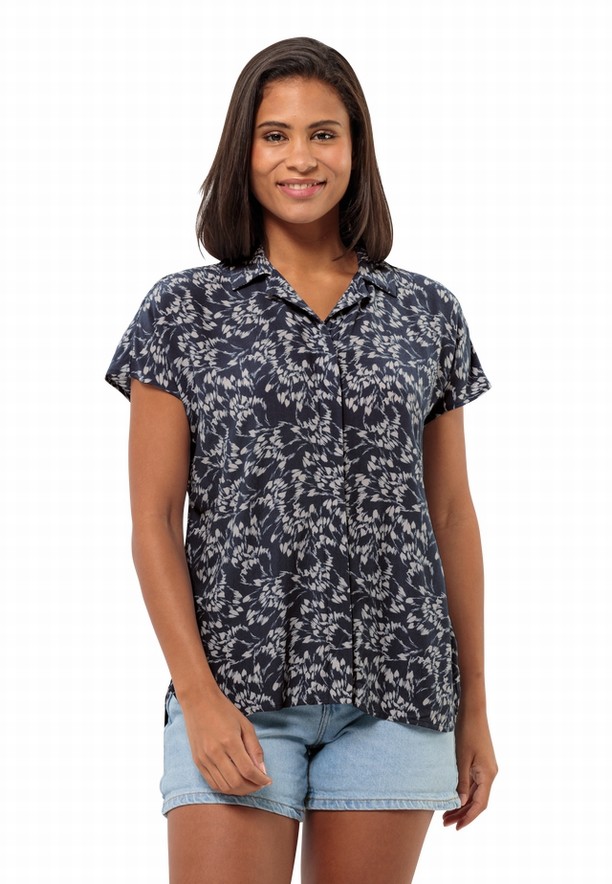 Jack Wolfskin Sommerwiese Overhemd Dames Donkerblauw | 18889453