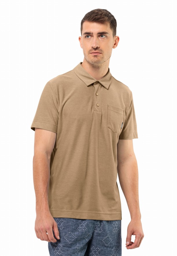 Jack Wolfskin Terral Poloshirt Heren Bruin | 71516435