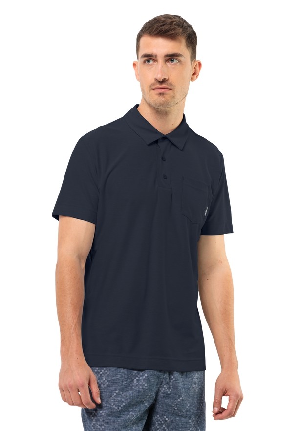 Jack Wolfskin Terral Poloshirt Heren Donkerblauw | 17959457