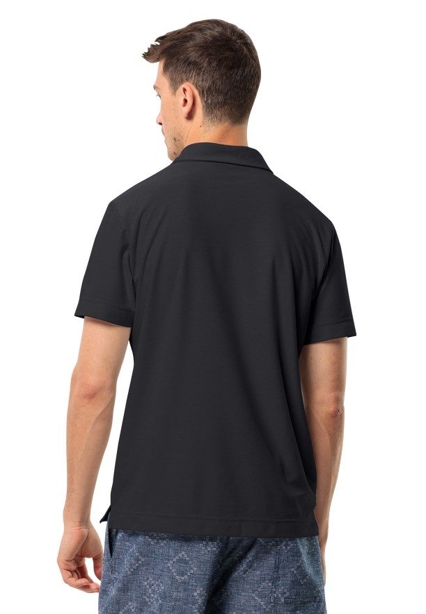 Jack Wolfskin Terral Poloshirt Heren Zwart | 44890436