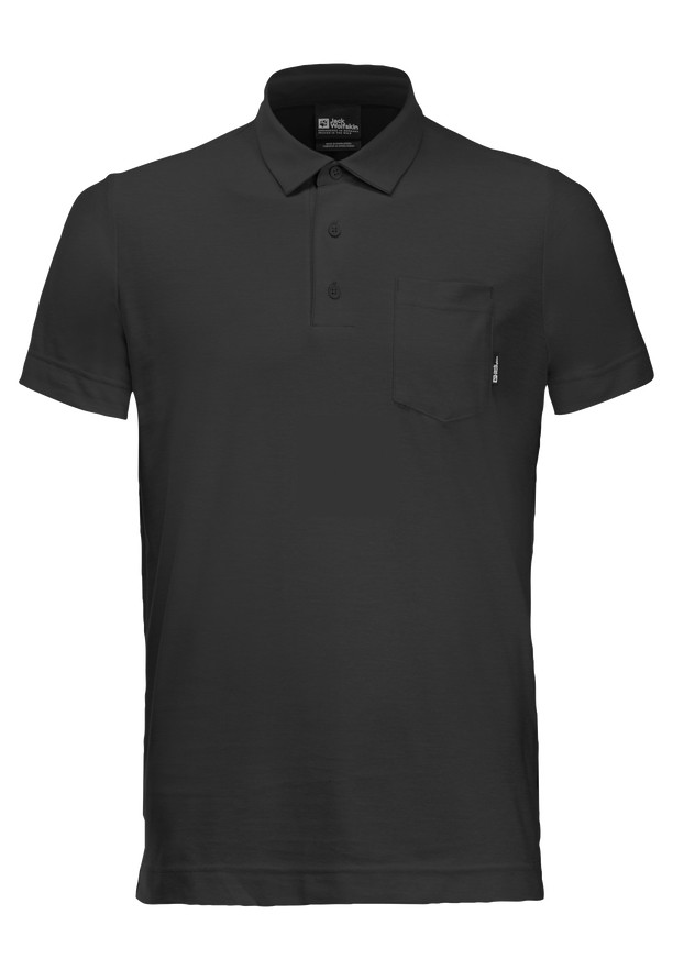 Jack Wolfskin Terral Poloshirt Heren Zwart | 44890436