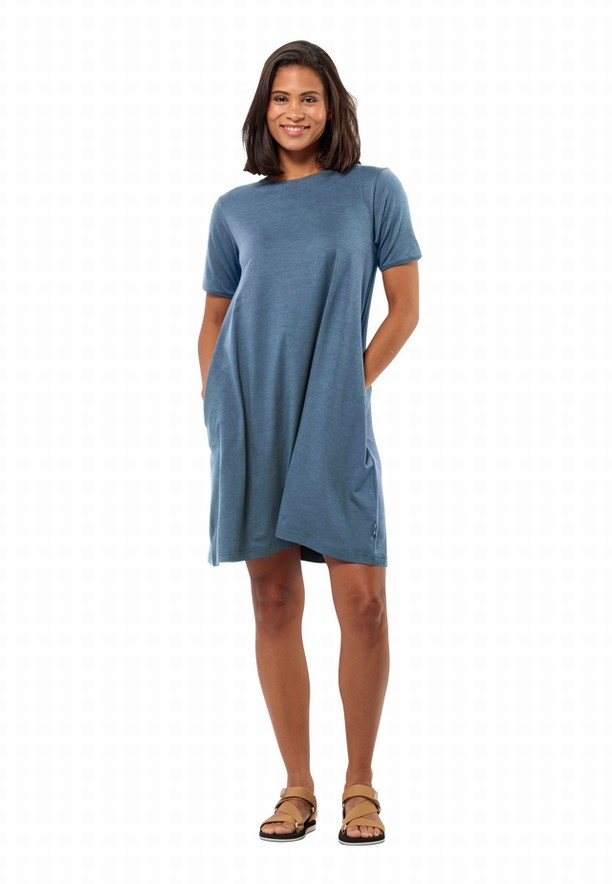 Jack Wolfskin Travel Jurk Dames Blauw | 46588559