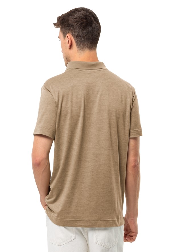 Jack Wolfskin Travel Poloshirt Heren Bruin | 10054178