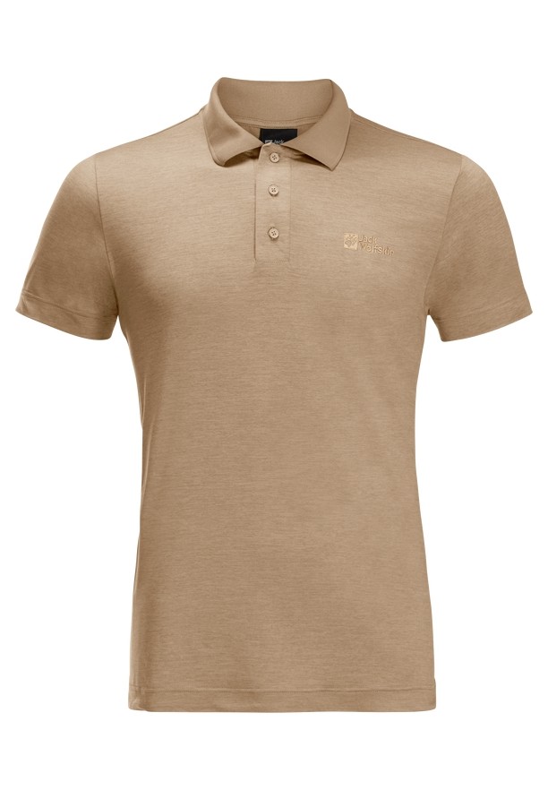 Jack Wolfskin Travel Poloshirt Heren Bruin | 10054178