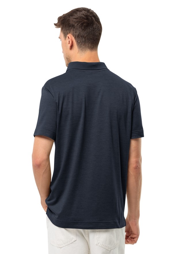 Jack Wolfskin Travel Poloshirt Heren Donkerblauw | 99023306