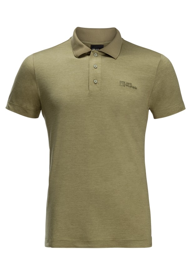 Jack Wolfskin Travel Poloshirt Heren Olijfgroen | 26685890