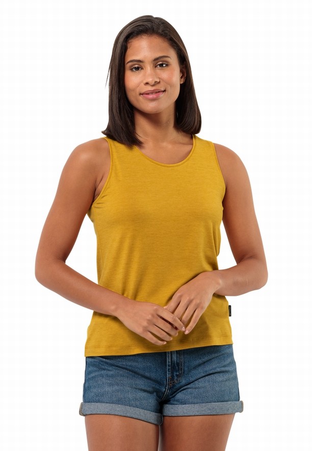 Jack Wolfskin Travel Tanktop Dames Geel | 78920601