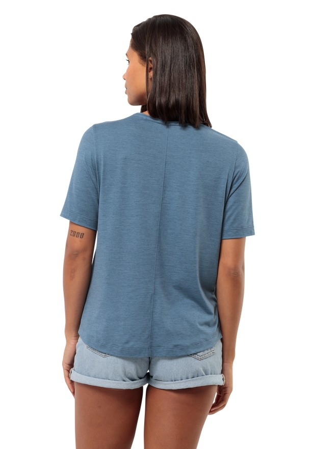Jack Wolfskin Travel T-shirts Dames Blauw | 56048126